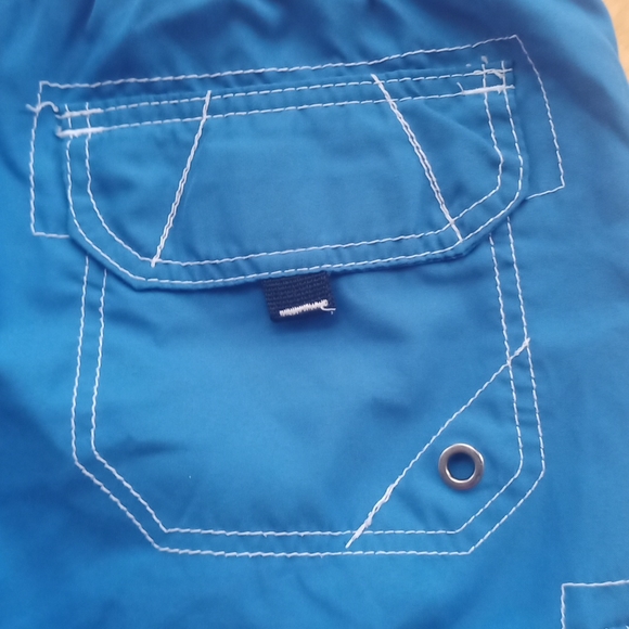 Medium Ocean Pacific black stripe blue swim trunks - Picture 10 of 12